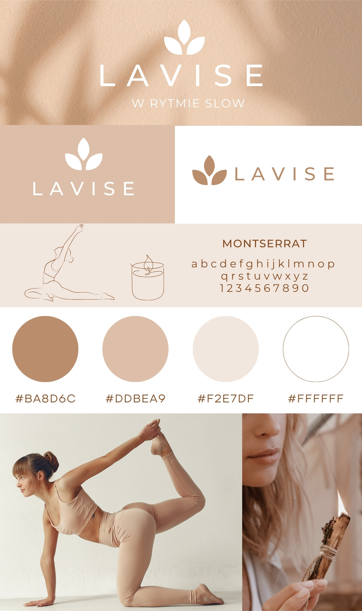 Branding i social media Identyfikacja wizualna dla kobiecej marki brand board sklepu z akcesoriami do jogi i medytacji