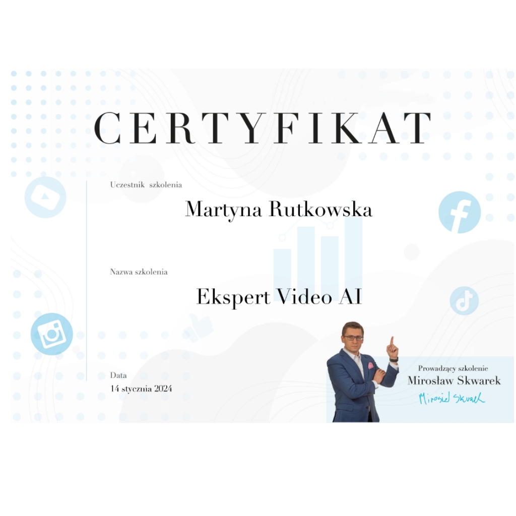 certyfikat expert video ai